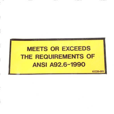 Picture of Decal - Ansi Requirements 1990