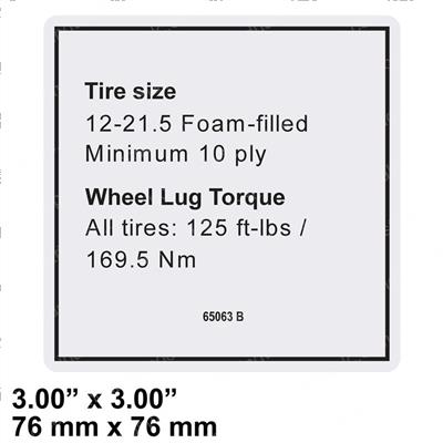Picture of Decal - Notice Tire Specs