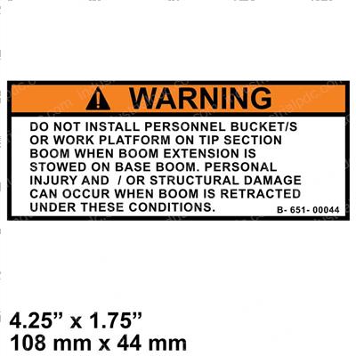 Picture of Decal - No Personnel Buckets