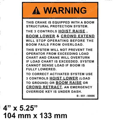 Picture of Decal - Boom Protection System