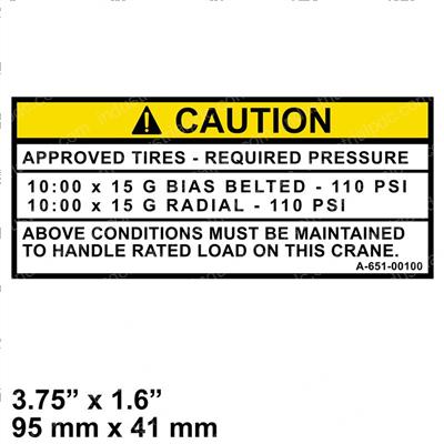 Picture of Decal - Tire Pressure