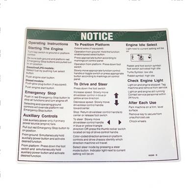 Picture of Decal - Notice Operating Inst