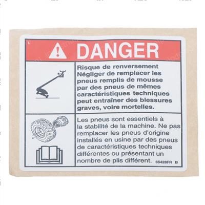 Picture of Decal Danger Tip-Over Tires