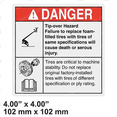 Picture of Decal Danger Tip-Over Tires
