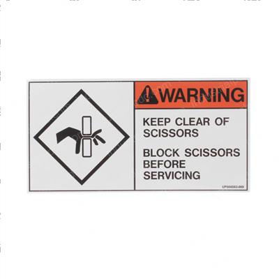 Picture of Decal - Keep Clear of Scissors