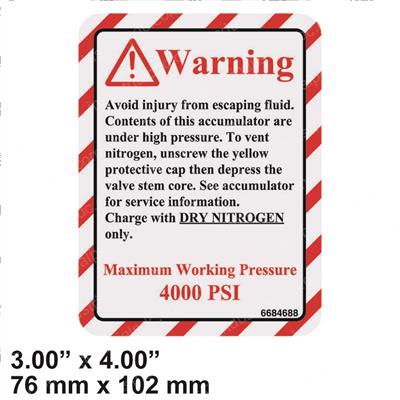 Picture of Decal- Warning Max 4000 Psi