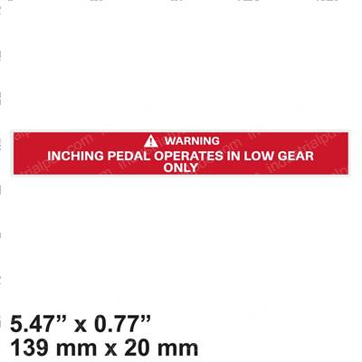 Picture of Decal - Warning Inching Pedal
