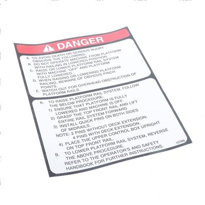 Picture of Decal - Danger Rail Fold