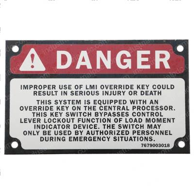 Picture of Panel - Danger, Lmi Override K