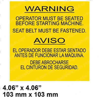 Picture of Decal Seatbelt Warning