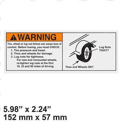 Picture of Decal - Warning Check Lug
