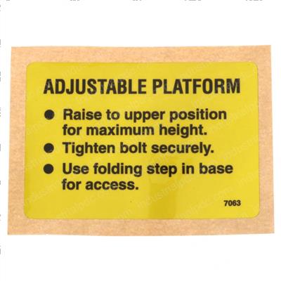 Picture of Decal Adj. Platform Yellow