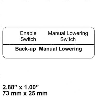 Picture of Decal - Manual Lowering