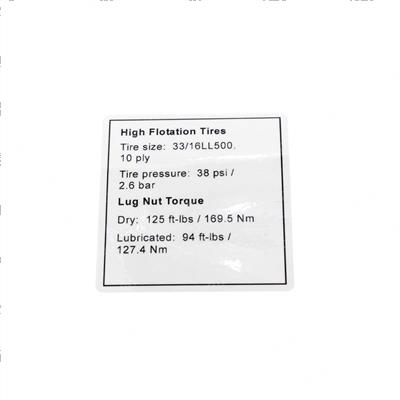 Picture of Decal Notce Hi Float Tires