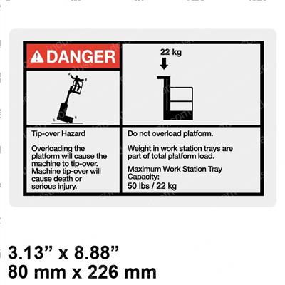 Picture of Decal Danger Max Cap Tray Wrd