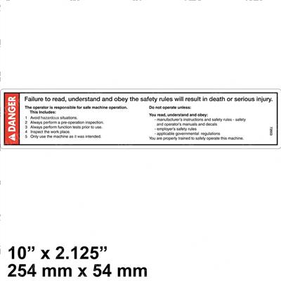 Picture of Decal - Danger Improper Use Haz