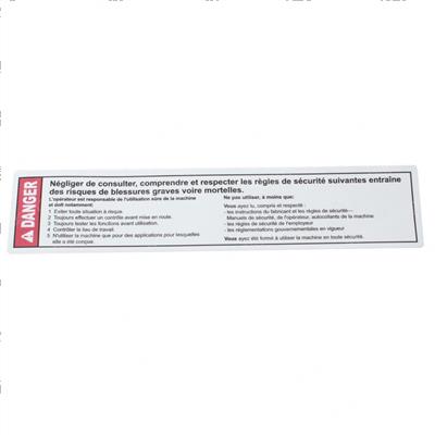Picture of Decal Danger Improper Use