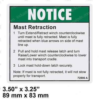 Picture of Decal Notice Mast Retraction