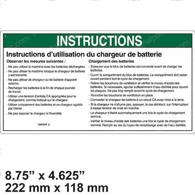 Picture of Decal Notice Charger Instruc