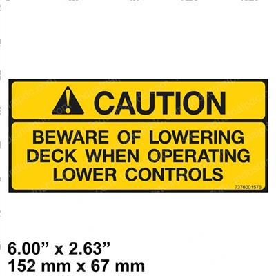Picture of Decal - Caution Lowering Deck