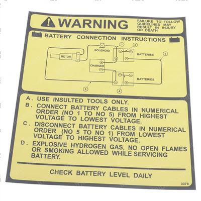 Picture of Decal, Battery Connection