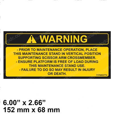 Picture of Decal - Warn Maintenance Stand