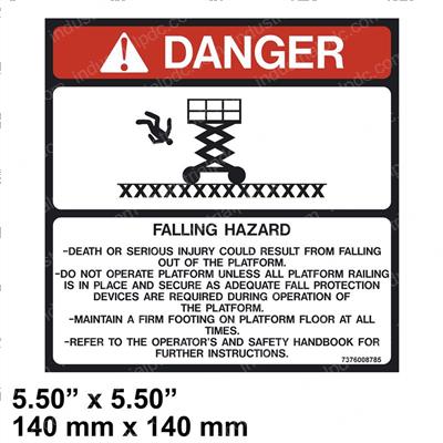 Picture of Decal - Danger Falling Hazard