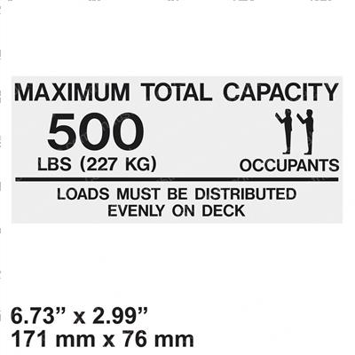 Picture of Decal - Capacity 500lbs