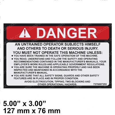 Picture of Decal - Danger Untrained Opr