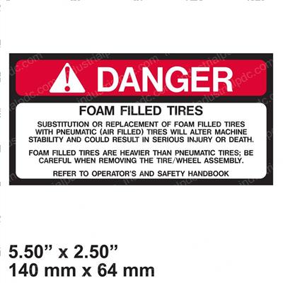 Picture of Decal - Danger Foam Fill Tires