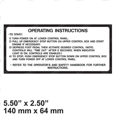 Picture of Decal - Op. Instructions