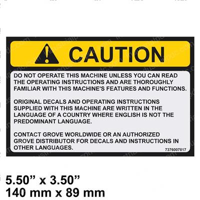 Picture of Decal - Caution Read Manual