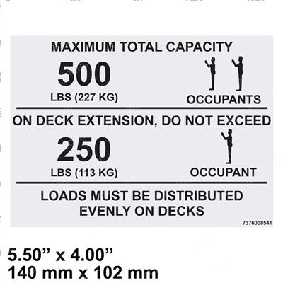 Picture of Decal - Capacity 500lbs/227kg