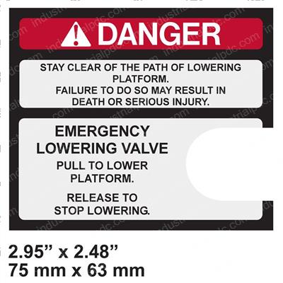 Picture of Decal - Danger Lowering