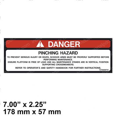 Picture of Decal - Danger Pinching Hazard