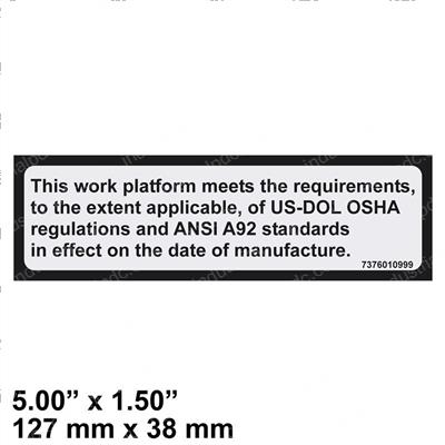 Picture of Decal - Osha Compliance
