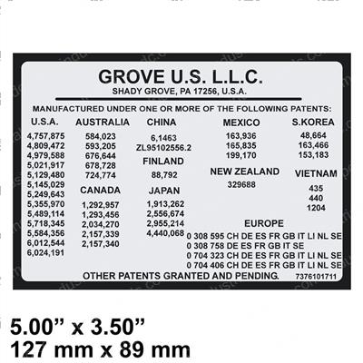 Picture of Patent-Manlift Decal