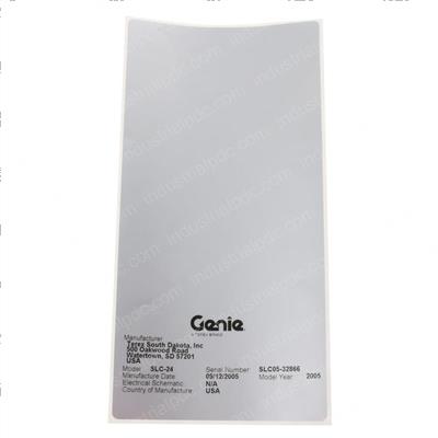 Picture of Serial # Label Mat Lift + Ss