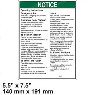 Picture of Decal Notice Platform Oper Ins