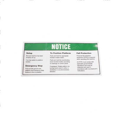 Picture of Decal Notice Op Inst Platform