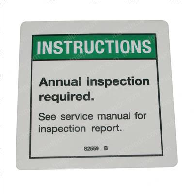 Picture of Decal - Notice Annual Insp Req