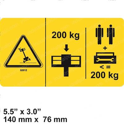 Picture of Decal Danger Max Cap 200kg