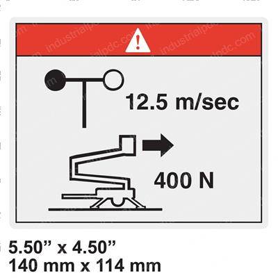 Picture of Decal Danger Manual Force 400n