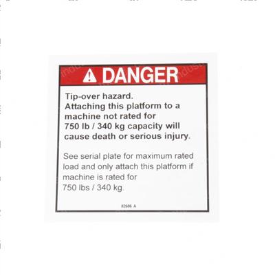 Picture of Decal Danger Tip-Over Hi-Cap