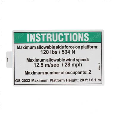Picture of Decal - Side Force 120 Lbs