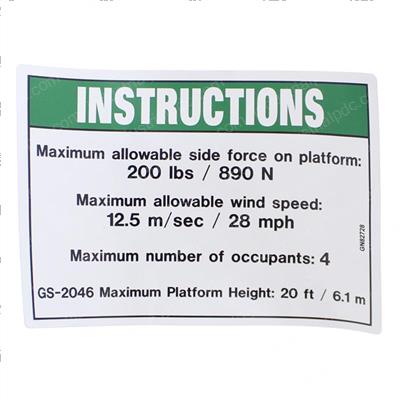 Picture of Decal - Max Side Force 200lbs