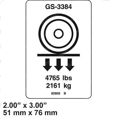 Picture of Decal Label Wheel Load 3384