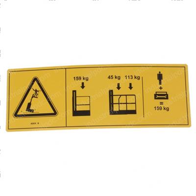 Picture of Decal Dangr 159 Kg Cap Std Plt