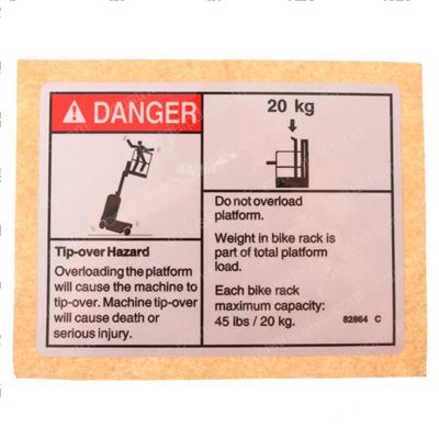 Picture of Decal Danger Max Cap Bike Rack