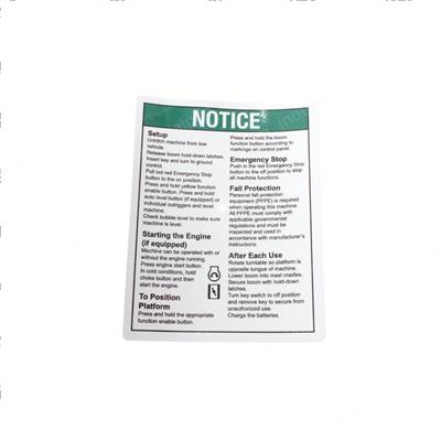 Picture of Decal Notice Oper Instr Ground
